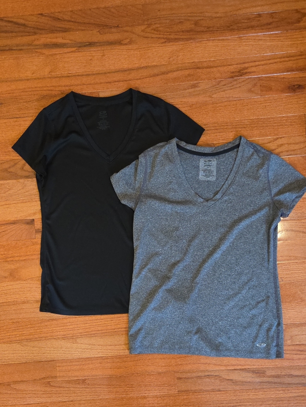 Black and Gray Womens' V-Neck Active Tees - Champion